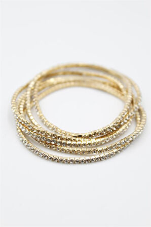 6'lı Lastikli Bileklik - Altın
