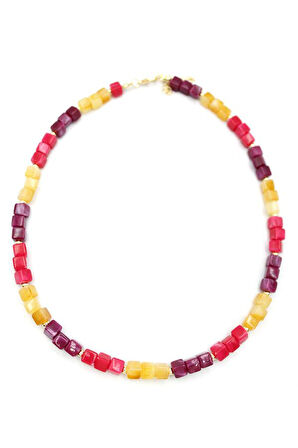 Akrilik Kolye - Fuşya