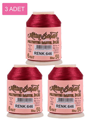 3 Adet Altınbaşak Oya ve Dantel İpi 20 gr - Royaleks - No: 646