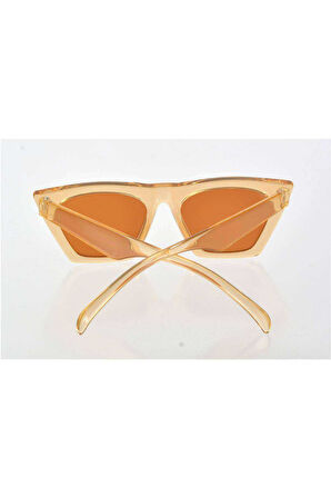 Şeffaf Sarı Çerçeve Cat Eye Kadın Güneş Gözlüğü - Moda Gözlük