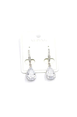 Damla Taşlı Küpe - Gümüş