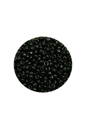 Dökme Cam Kum Boncuk (11/0) 2 mm - 20 Gram -  Siyah - BNC010