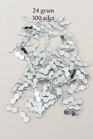 Oya Abiye Bileklik Kolye Pleksi Metalik Plastik Pul Gümüş Renk 24 gram 300 adet - BNC568