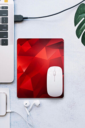 SonicTouch Kızıl Prizma Pürüzsüz Yüzey Kaymaz Taban Dikişsiz Kenar Gamer Oyuncu Kırmızı Mouse Pad 19x23cm