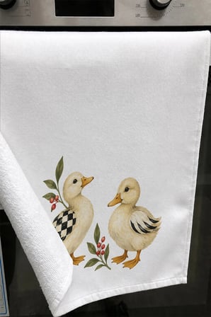 Valerine Life El Kurulama Havlusu 30x50cm Mutfak, Fırın için Pamuklu Emici Yavru Vakvaklar