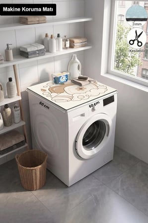 Valerine Life Çamaşır Kurutma Makinesi Üstü Düzenleyici Matı Sıvı Geçirmez Örtü Sabun Köpüğü