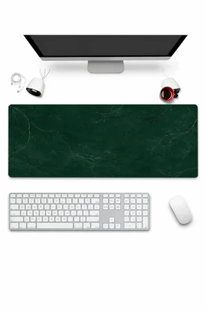 SonicTouch Klavye Mousepad 32x70cm Dikişsiz Pürüzsüz Sıvı Geçirmez Kaymaz Taban Altın Yapraklar