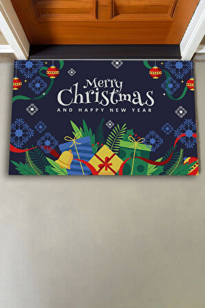 Valerine Life Yılbaşı Hediye Kutulu Kar Taneli Welcome Hoş Geldiniz Kapı Önü Paspası 45x70cm