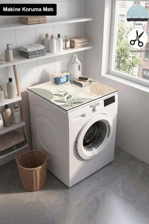 Valerine Life Çamaşır Kurutma Makinesi Üstü Düzenleyici Matı Sıvı Geçirmez Örtü Botanik Denge