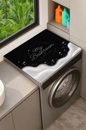 Valerine Life Çamaşır Kurutma Makinesi Üstü Düzenleyici Matı Sıvı Geçirmez Örtü   Köpük Banyosu