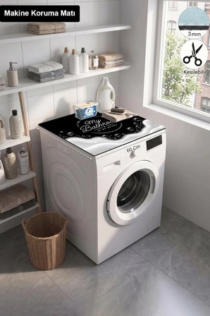 Valerine Life Çamaşır Kurutma Makinesi Üstü Düzenleyici Matı Sıvı Geçirmez Örtü   Köpük Banyosu