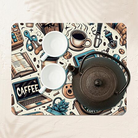 Valerine Life Kahve Makinesi Matı Su Geçirmez Kaymaz Çaycı, Çay Espresso Makinesi Pad 35x45cm