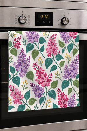 Valerine Life El Kurulama Havlusu 30x50cm Mutfak, Fırın için Pamuklu Emici Bahar Salkımları