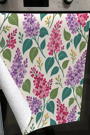 Valerine Life El Kurulama Havlusu 30x50cm Mutfak, Fırın için Pamuklu Emici Bahar Salkımları