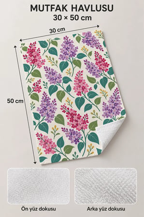 Valerine Life El Kurulama Havlusu 30x50cm Mutfak, Fırın için Pamuklu Emici Bahar Salkımları