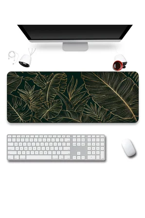 SonicTouch Klavye Mousepad 40x90cm Dikişsiz Pürüzsüz Sıvı Geçirmez Kaymaz Taban Zümrüt Bahçe