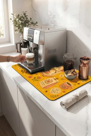Valerine Life Kahve Espresso Makinesi Matı 35x45cm Çaycı Pad Su Geçirmez Güneşli Barista Bahçesi