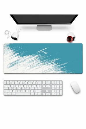 SonicTouch Klavye Mousepad 32x70cm Dikişsiz Pürüzsüz Sıvı Geçirmez Kaymaz Taban Turkuaz Geçiş