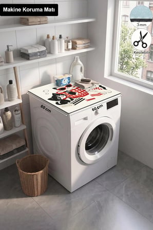 Valerine Life Çamaşır Kurutma Makinesi Üstü Düzenleyici Matı Sıvı Geçirmez Örtü Çamaşır Çetesi