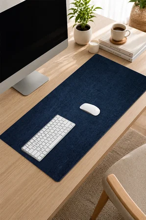SonicTouch Klavye Mousepad 32x70cm Dikişsiz Pürüzsüz Sıvı Geçirmez Kaymaz Taban Gece Mavisi
