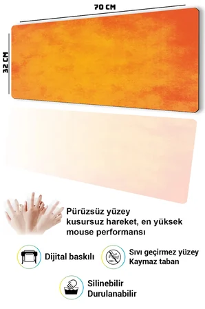 SonicTouch Klavye Mousepad 32x70cm Dikişsiz Pürüzsüz Sıvı Geçirmez Kaymaz Taban Gün Batımı Dokusu