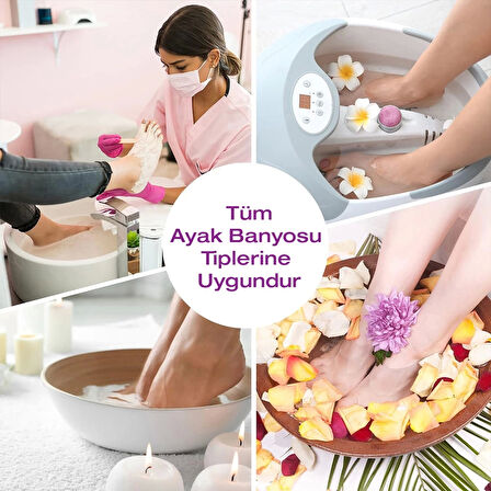 MivelaCure Pedikür Ayak Banyosu Galoşu Tek Kullanımlık Şeffaf Spa Masaj Küvet Poşeti 80x82cm 50 Ad.