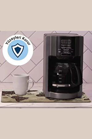Valerine Life Kahve Makinesi Matı Sıvı Geçirmez Kaymaz Çaycı Espresso Makinesi Pad 35x45cm 27250208