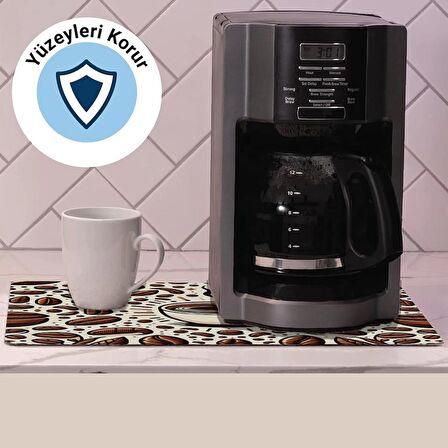 Valerine Life Kahve Makinesi Matı Su Geçirmez Kaymaz Çaycı, Çay Espresso Makinesi Pad 35x45cm