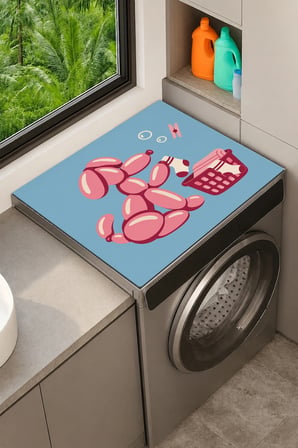 Valerine Life Çamaşır Kurutma Makinesi Üstü Düzenleyici Matı Sıvı Geçirmez Örtü Balon Köpek