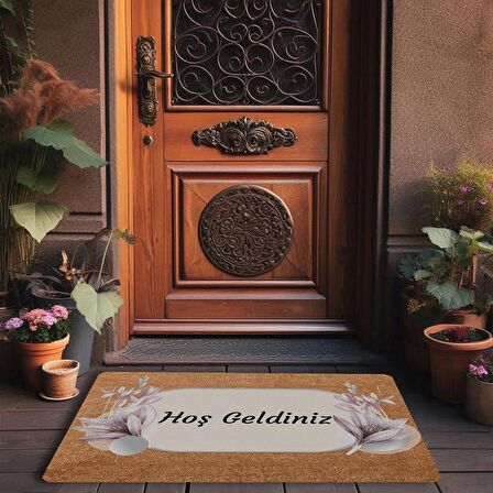 Valerine Life Lotus Çiçeği Pudra Rengi Hoş Geldiniz Kapı Önü Paspası 45x70cm