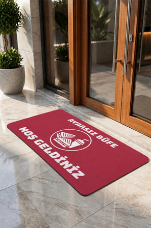 Valerine Life Kapı Önü Paspası 50x90cm Dijital Baskı Kaymaz Kişiye Firmaya Özel Büfe