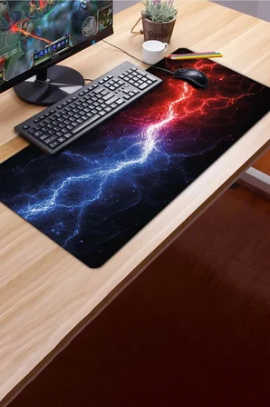 SonicTouch Klavye Mousepad 40x90cm Dikişsiz Pürüzsüz Sıvı Geçirmez Kaymaz Taban İki Kutup