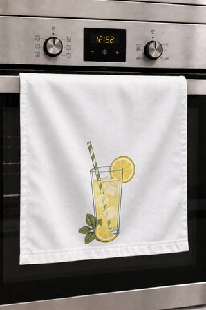Valerine Life El Kurulama Havlusu 30x50cm Mutfak, Fırın için Pamuklu Emici Limonata Serinliği