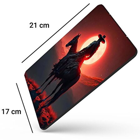 SonicTouch Gün Batımı Kovboy Temalı Kaydırmaz Gaming Oyuncu Dikişsiz Siyah Mouse Pad/Ped 17x21cm