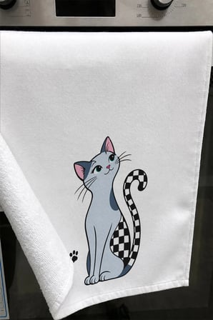 Valerine Life El Kurulama Havlusu 30x50cm Mutfak, Fırın için Pamuklu Emici Mavi Mırmır