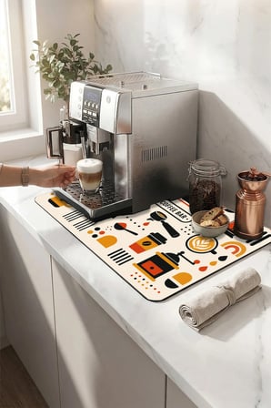 Valerine Life Kahve Espresso Makinesi Matı 35x45cm Çaycı Pad Su Geçirmez Noir Espresso