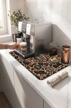 Valerine Life Kahve Espresso Makinesi Matı 35x45cm Çaycı Pad Su Geçirmez Volcano Roast