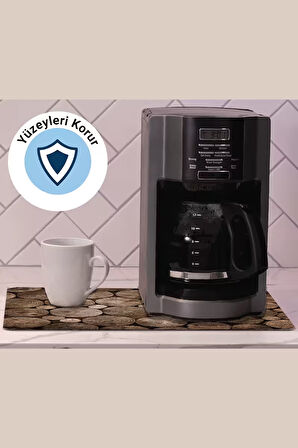 Valerine Life Kahve Makinesi Matı Sıvı Geçirmez Kaymaz Çaycı Espresso Makinesi Pad 35x45cm 27250204