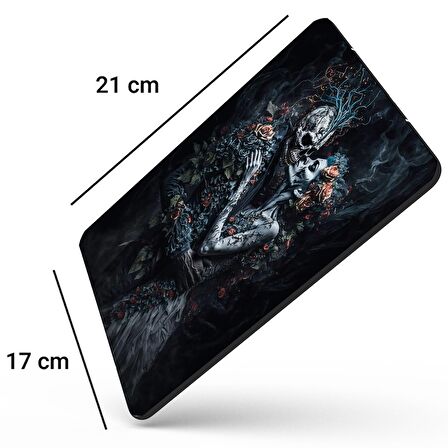 SonicTouch Karanlık İskelet Çift Kaydırmaz Gaming Oyuncu Dikişsiz Siyah Mouse Pad/Ped 17x21cm