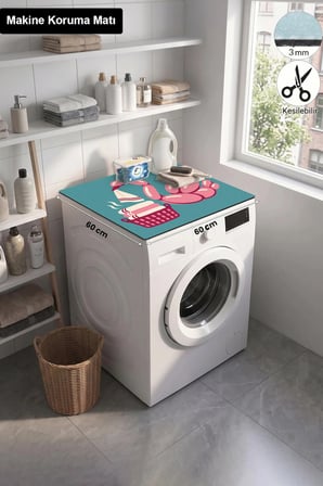 Valerine Life Çamaşır Kurutma Makinesi Üstü Düzenleyici Matı Sıvı Geçirmez Örtü Balon Kuğu