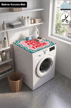 Valerine Life Çamaşır Kurutma Makinesi Üstü Düzenleyici Matı Sıvı Geçirmez Örtü Daha Fazla Aşk