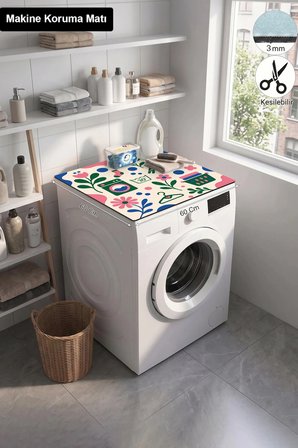 Valerine Life Çamaşır Kurutma Makinesi Üstü Düzenleyici Matı Sıvı Geçirmez Örtü Renkli Çamaşır Bahçe