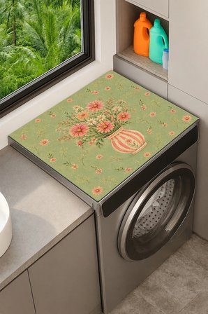 Valerine Life Çamaşır Kurutma Makinesi Üstü Düzenleyici Matı Sıvı Geçirmez Örtü Adaçayı Buketi