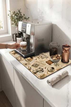 Valerine Life Kahve Espresso Makinesi Matı 35x45cm Çaycı Pad Su Geçirmez Coffee Magazine
