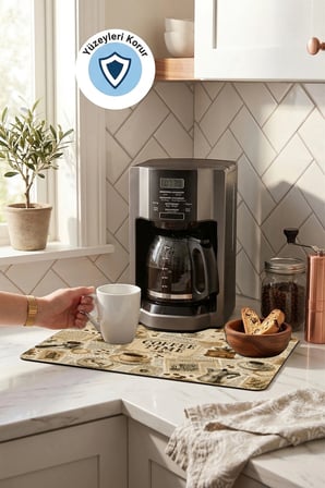 Valerine Life Kahve Espresso Makinesi Matı 35x45cm Çaycı Pad Su Geçirmez Coffee Magazine