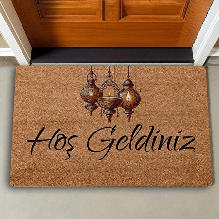 Valerine Life Üçlü Kandil Hoş Geldiniz Kapı Önü Paspası 45x70cm