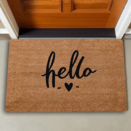 Valerine Life Hello Kalp Welcome Hoş Geldiniz Kapı Önü Paspası 45x70cm