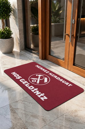 Valerine Life Kapı Önü Paspası 50x90cm Dijital Baskı Kaymaz Kişiye Firmaya Özel Hırdavatçı Nalbur