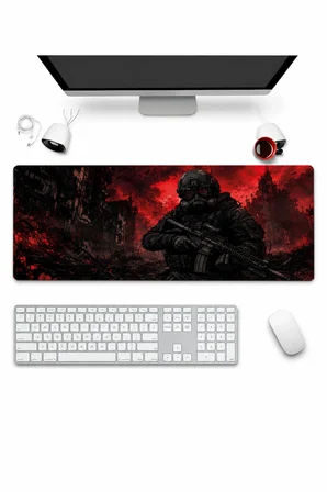 SonicTouch Klavye Mousepad 32x70cm Dikişsiz Pürüzsüz Sıvı Geçirmez Kaymaz Taban Kıyamet Devriyesi
