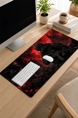 SonicTouch Klavye Mousepad 32x70cm Dikişsiz Pürüzsüz Sıvı Geçirmez Kaymaz Taban Kıyamet Devriyesi